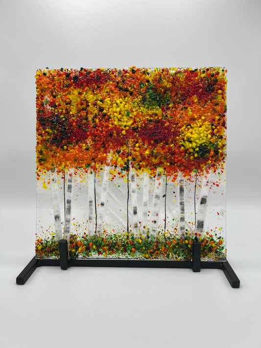 Fall Birch Scene with Stand