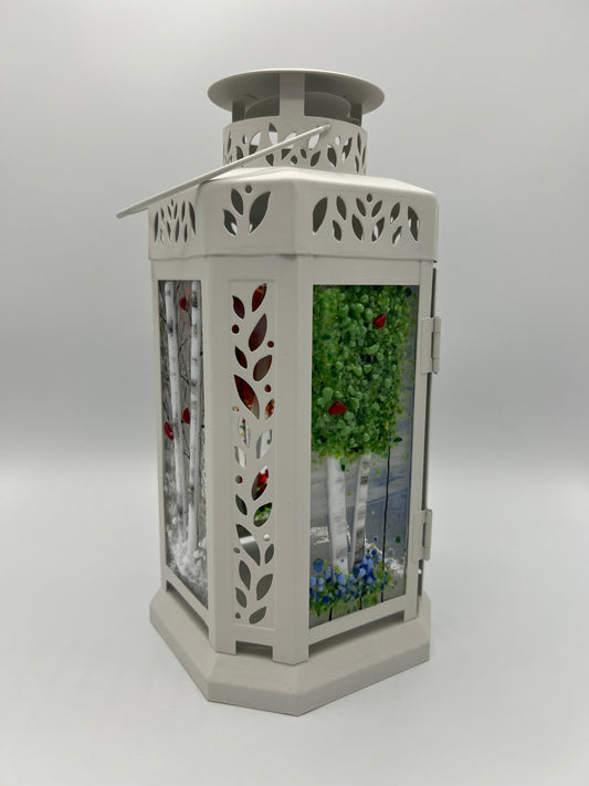 Large Filigree Lantern - Cream