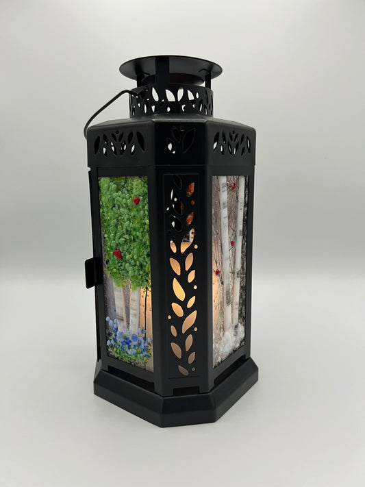 Large Filigree Lantern - Black